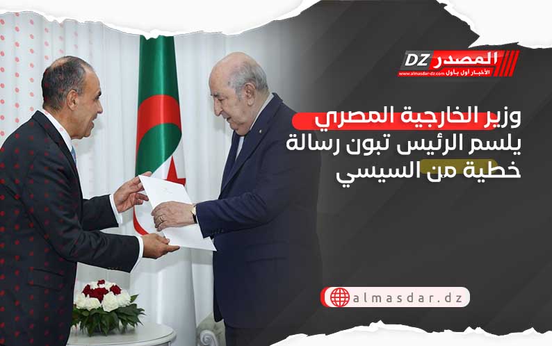 وزير الخارجية المصري يلسم الرئيس تبون رسالة خطية من السيسي