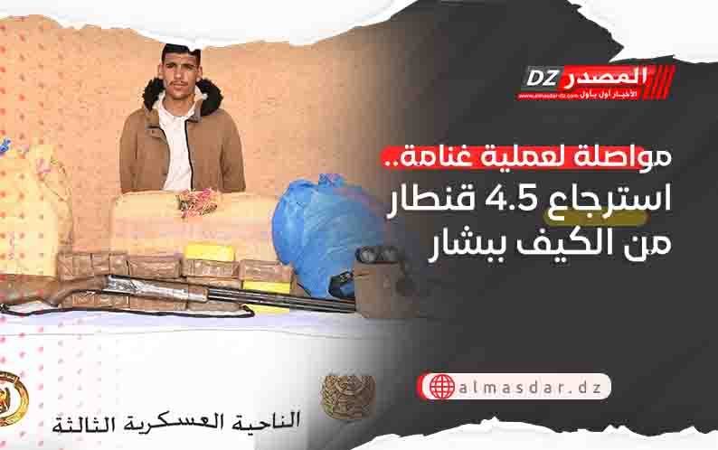 مواصلة لعملية غنامة.. استرجاع 4.5 قنطار من الكيف ببشار